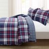 Farmhouse Plaid 3 Piece Lightweight Reversible Quilt Set