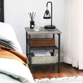 Modern Industrial Metal Side Table Nightstand