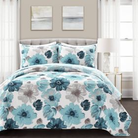 Floral Lightweight Polyester Microfiber Quilt Set