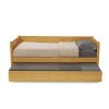 Solid Wood Daybed with Roll Out Trundle Bed Frame