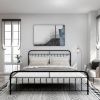 Classic Farmhouse Metal Bed Frame with Rounded Headboard Footboard