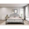 Classic Farmhouse Metal Bed Frame with Rounded Headboard Footboard