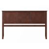 Traditional Style Headboard in Walnut Wood Finish