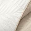 Lightweight Fern Leaf Reversible White Beige Cotton Quilt Set