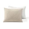 Lightweight Fern Leaf Reversible White Beige Cotton Quilt Set