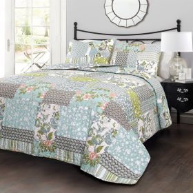 Boho Floral Cotton Lightweight Quilt Set