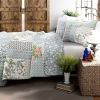 Boho Floral Cotton Lightweight Quilt Set