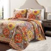 Boho Floral Poppy Lightweight Cotton Quilt Set