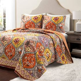 Boho Floral Poppy Lightweight Cotton Quilt Set
