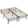 Metal Bed Frame with Bamboo Wood Slats