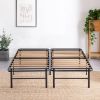 Metal Bed Frame with Bamboo Wood Slats