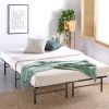 Metal Bed Frame with Bamboo Wood Slats