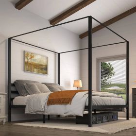 Modern Four Poster Metal Canopy Bed