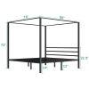 Modern Four Poster Metal Canopy Bed