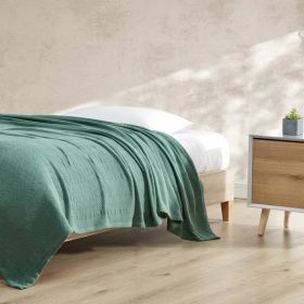 Cozy Lightweight 100-Percent Cotton Reversible Knit Blanket
