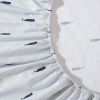 Coastal Beach 100-Percent Cotton Whale Striped Sheet Set