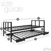 Heavy Duty Metal Frame with Roll-Out Pop-Up Trundle Bed Frame