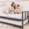 Heavy Duty Metal Frame with Roll-Out Pop-Up Trundle Bed Frame