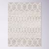Hand Woven Wool Blend Grey Beige Ivory Persian Style Area Rug