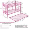 Metal Bunk Bed with Twin size Roll-Out Trundle Bed Frame