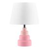 Small Desk Light Table Lamp with White Fabric Shade for Bedside Nightstand
