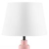Small Desk Light Table Lamp with White Fabric Shade for Bedside Nightstand
