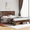 Modern Farmhouse Metal Platform and Wood Bed Frame