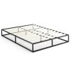 Low Profile Modern Metal Wood Slat Platform Bed Frame