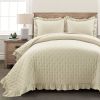 Lightweight Ruffled Reversible Oversized Quilt Set