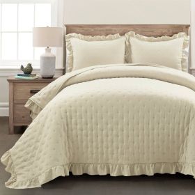 Lightweight Ruffled Reversible Oversized Quilt Set