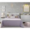 Modern Farmhouse Bookcase Headboard Wood Finish
