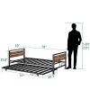 Modern Heavy Duty Metal Wood Daybed with Trundle Bed Frame