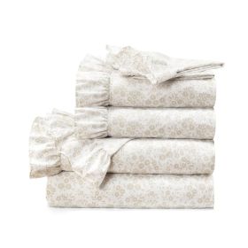 Microfiber Floral Sheet Set with Ruffled Edges