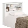 Modern Scandinavian Style Bookcase Headboard in White Wood Finish