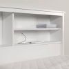 Modern Scandinavian Style Bookcase Headboard in White Wood Finish