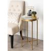 Round Metal Nightstand End Table with Removable Tray Top