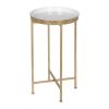 Round Metal Nightstand End Table with Removable Tray Top