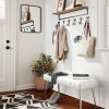 Mid-Century Modern Bedroom Bench with PU Leather Seat and Tapered Legs