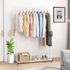 Modern Garment Rack Clothes Hanging Rod with Lockable Wheels