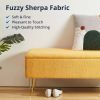 Sherpa Fabric Upholstered End of Bed Storage Bench