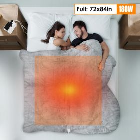 1Pc Electric Heated King Size Fleece Heated Blanket With Dual Controller 10 Heating Levels 10 Hours Auto Off Machine Washable For Home Office Usage 90 (Option: Grey-Full)