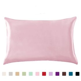 Single Pillowcase Satin Solid Color (Option: Pink-20 X36inches-1PC)