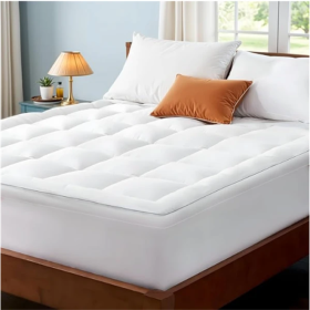 Filled Cotton Mattress Cover (Option: White-King)