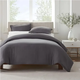 Serta Simply Clean Solid Duvet Cover Set (Option: Style2)