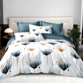 Simple And Fresh Blue And White Floral Duvet Cover (Option: Twin-Blue)