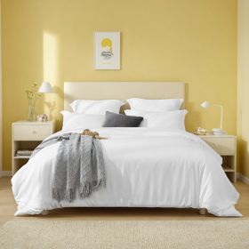White & Pink Extra Large Duvet Cover Set Includes 1 Duvet Cover & 2 Pillowcases. Made Of Premium Breathable Microfiber With Hotel-grade Minimalist Des (Option: White-K)