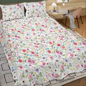 Red Floral Quilt 3 Pieces Microfiber Quilt Sets Lightweight Bedspreads Botanical Coverlets Quilt Bedding Set All Season Quilts Twin Full Queen King Si (Option: Queen-Pink)
