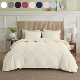 Serta Simply Clean Solid Duvet Cover (Option: Milk white-King)