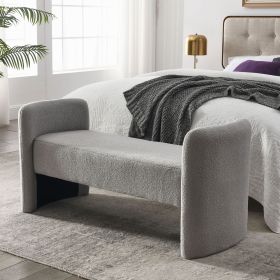Welike 52" Bench for Bedroom End of Bed Modern Contemporary Design Ottoman Couch Long Bench Window Sitting Fireplace Bench, Teddy (Color: as Pic)