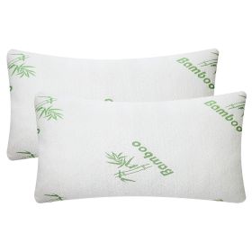 2Pcs Bamboo Memory Foam Pillow Hypoallergenic Bed Pillow For Head Neck Rest - Queen Size Pillow (Quantity: 2Pcs, size: King Size)